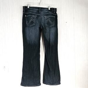 Rock & Republic Kiedis Jeans Dark Wash Bootcut Beaded R - size 31